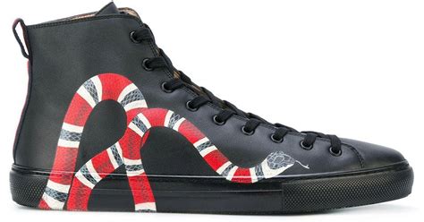 all black gucci high top shoes|Gucci snake high top sneakers.